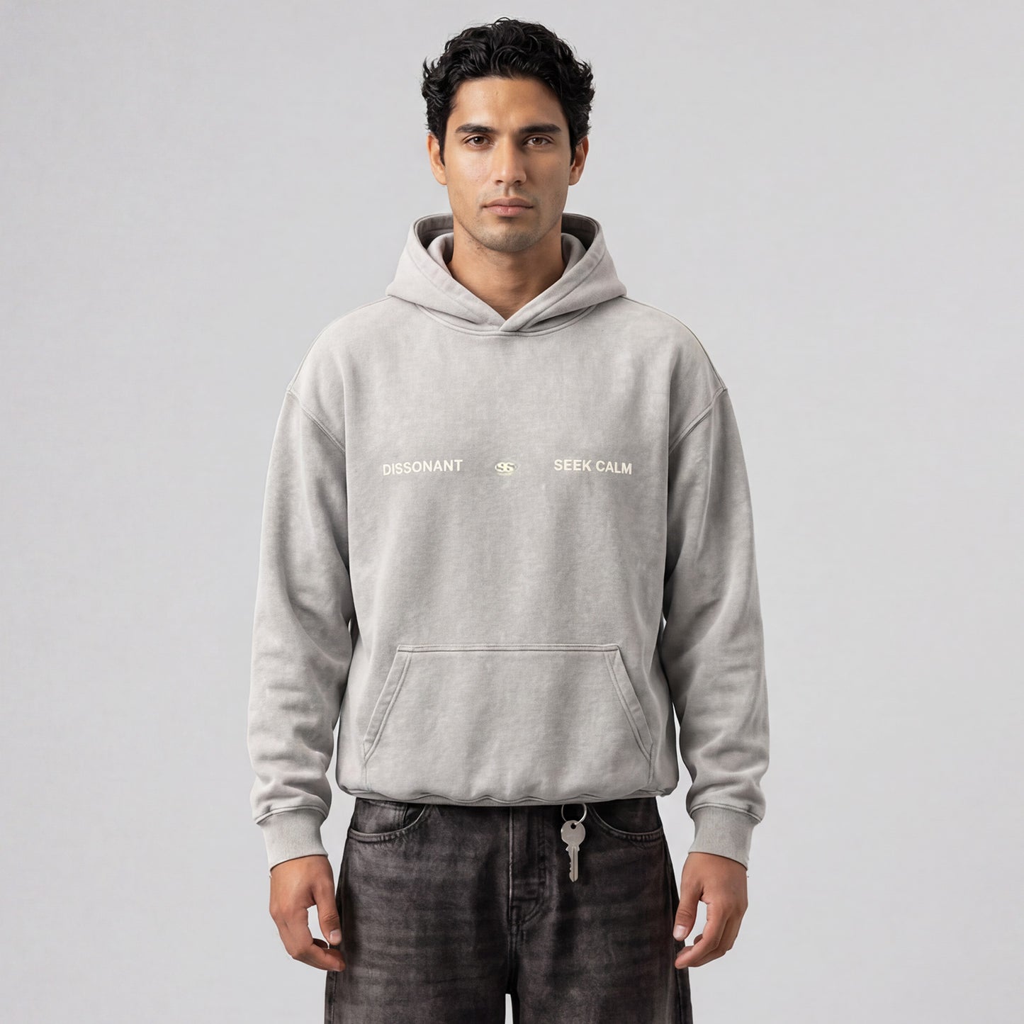 MEN’S PATCH HOODIE GRAY