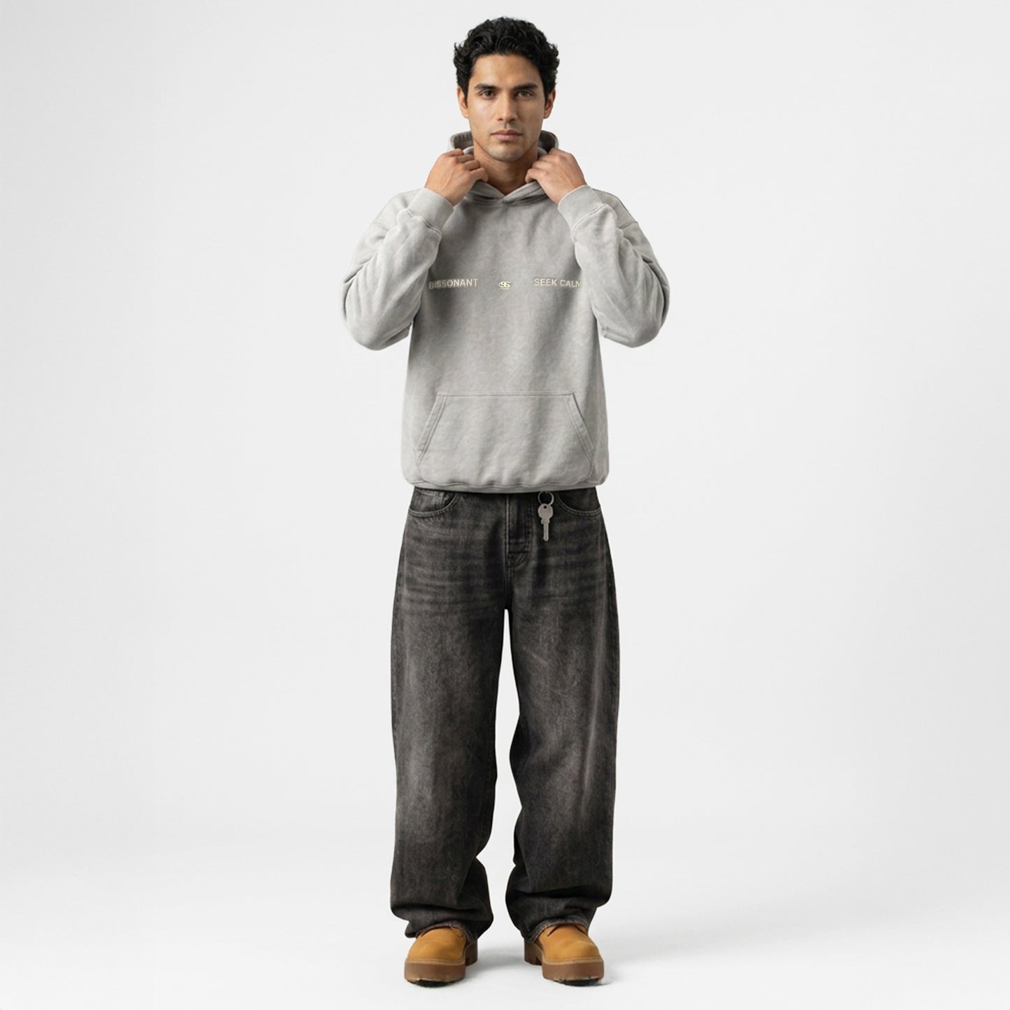 MEN’S PATCH HOODIE GRAY